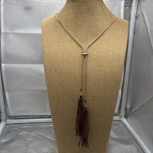White House Black Market Brown Tassel Necklace